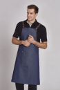 Latzschürze mit Druckknöpfen und Ringen zum Binden